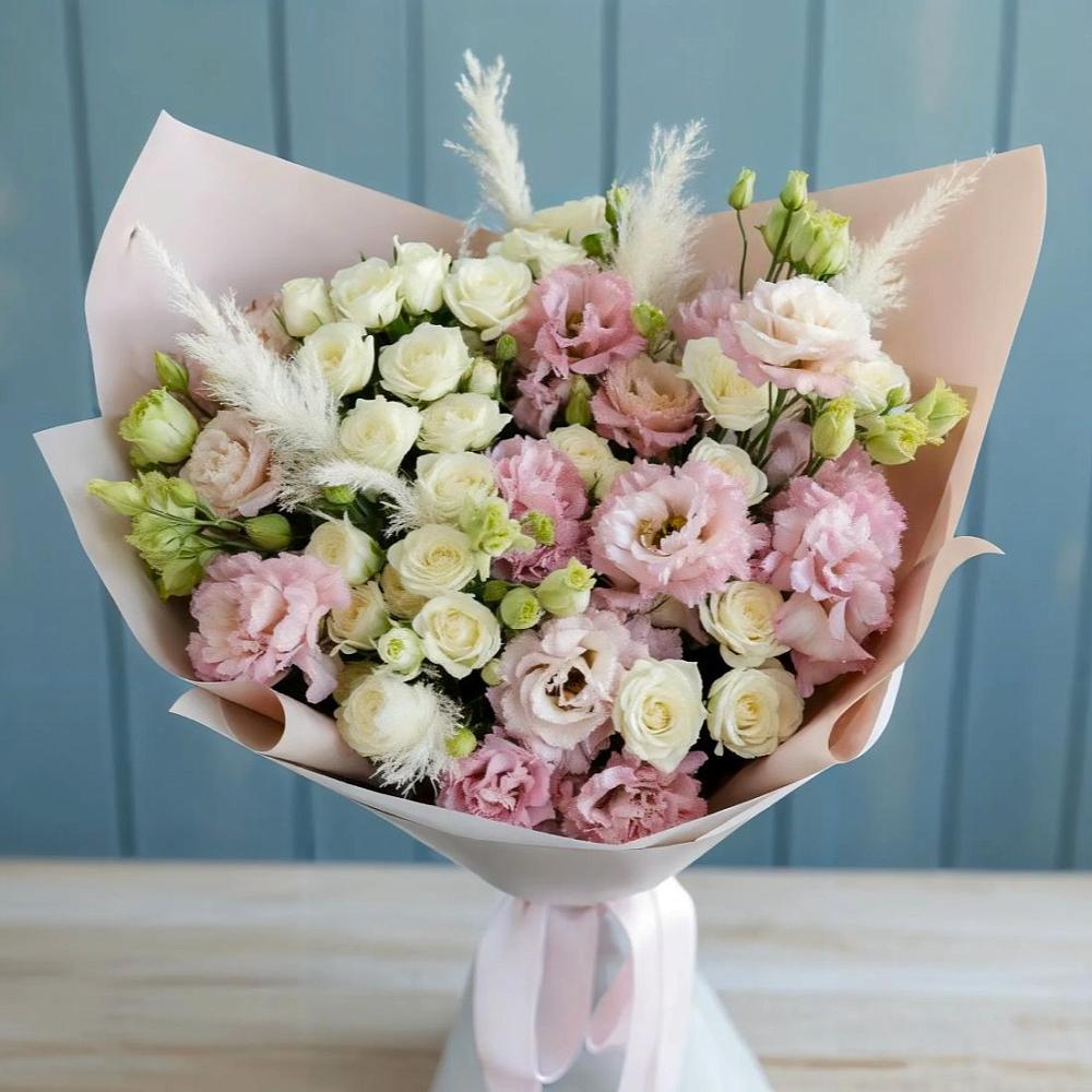 Букет цветов из: Альстромерии и Розы в Ногликах