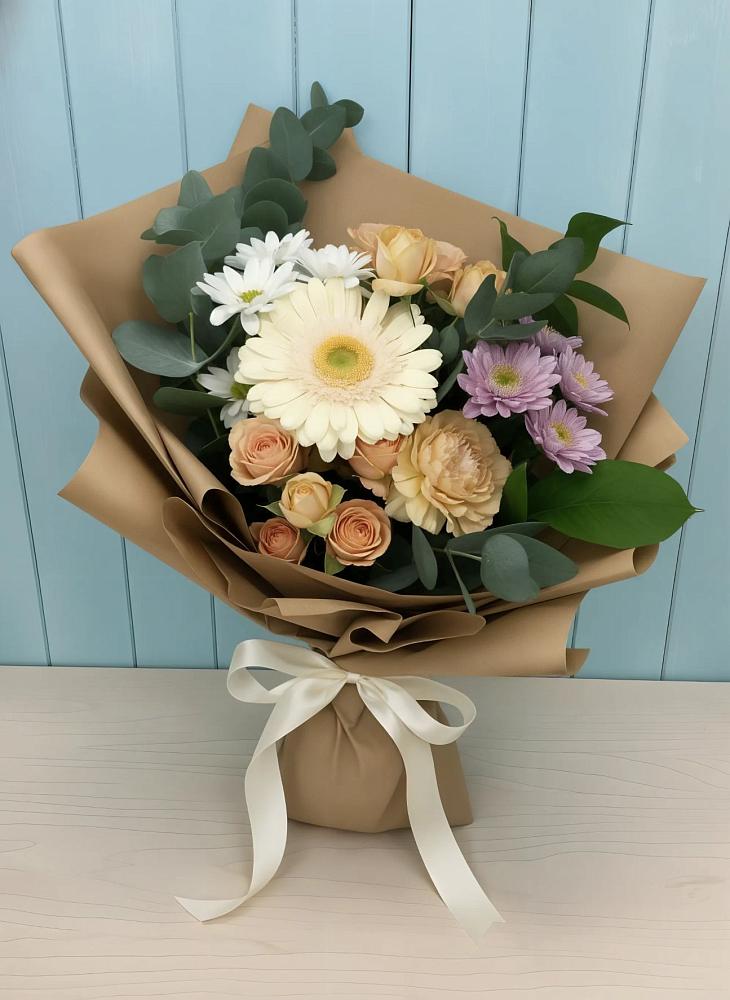 Букет цветов из: Герберы и Хризантемы в Ногликах