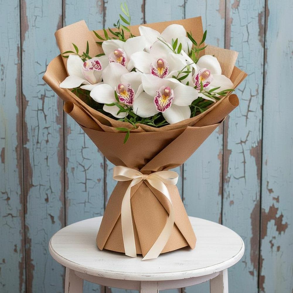 Букет цветов из: Орхидеи и Розы в Ногликах