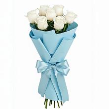 Букет 7 белых роз Проуд в Ногликах