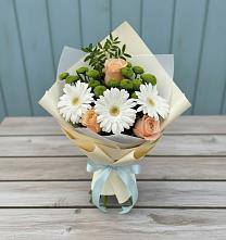 Букет цветов из:  Герберы, Розы и Хризантемы в Ногликах