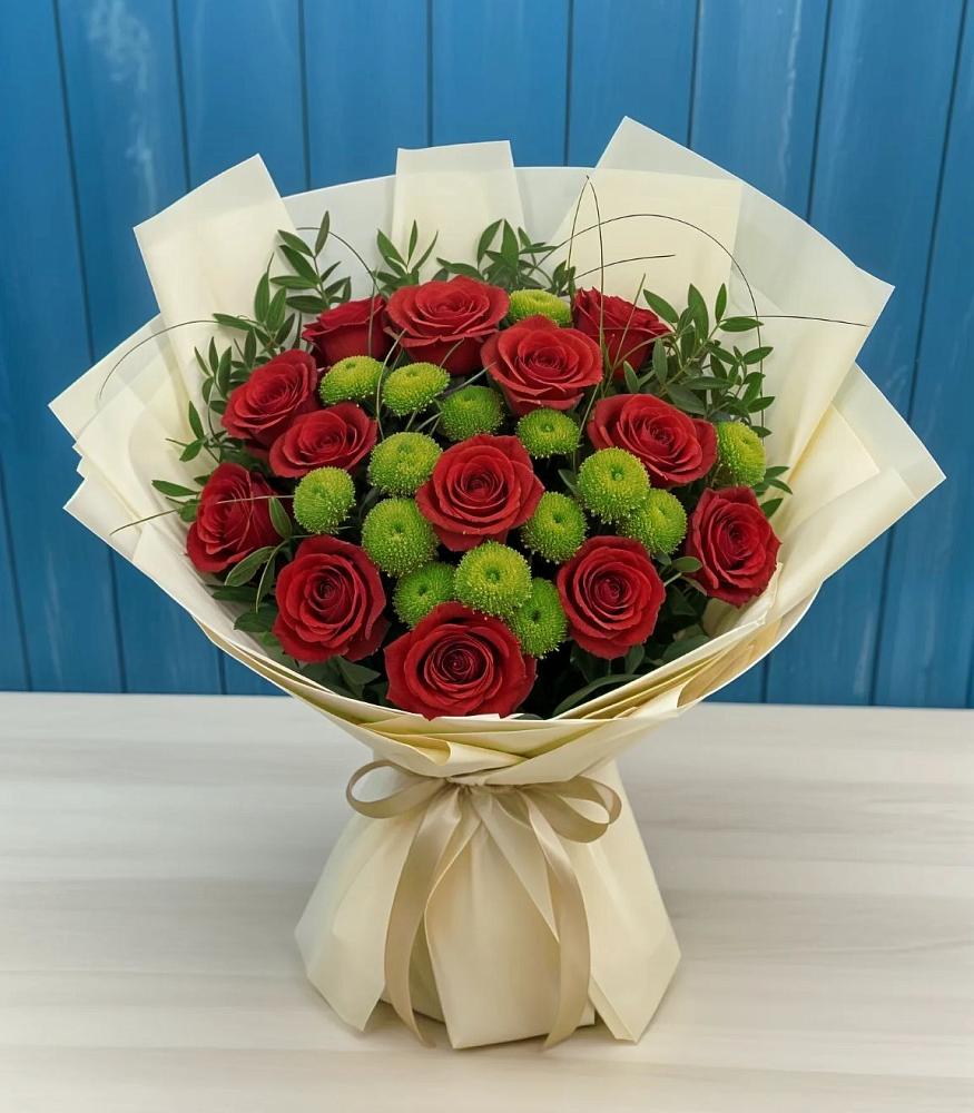 Букет цветов из: Розы и Хризантемы в Ногликах