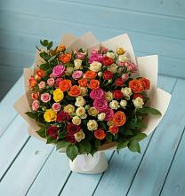 Букет Микс из разноцветных кустовых роз #REPLACE_PRED# Ногликах